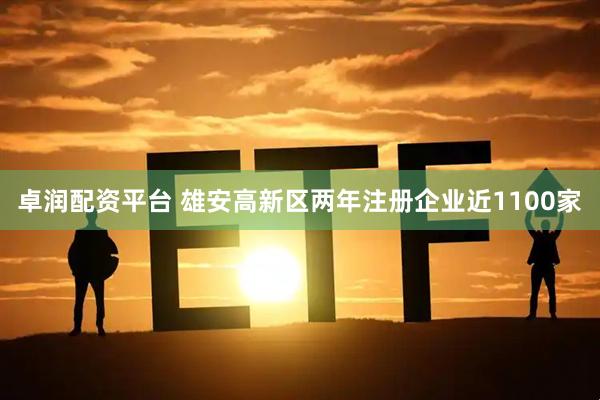 卓润配资平台 雄安高新区两年注册企业近1100家